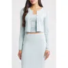 Artless Forever Eloise Crop Cardigan In Blue