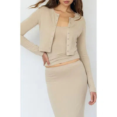 Artless Forever Eloise Crop Cardigan In Neutral