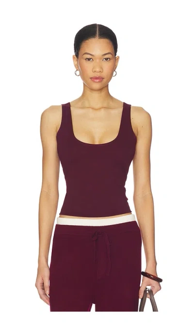 Artless Forever Inez Scoop Tank In Burgundy