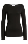 Artless Forever Lane Boat Neck Top In Black