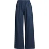 Artless Forever Pull-on Linen & Cotton Wide Leg Pants In Blue