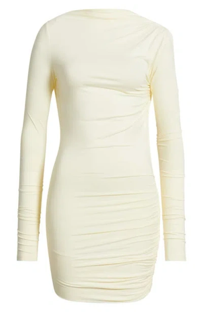 Artless Forever Romy Ruched Cocktail Minidress In Neutral