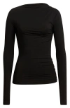 Artless Forever Romy Ruched Open Back Stretch Jersey Top In Multi