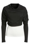 Artless Forever Strata Layered Top In Black