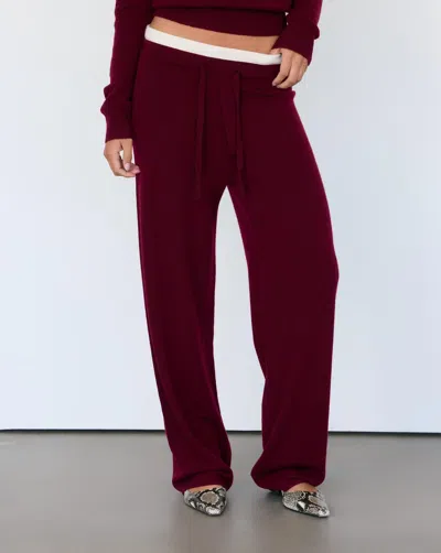 Artless Forever Tove Layered Cashmere Pant In Burgundy