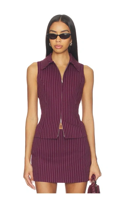 Artless Kaia Vest In Merlot Stripe