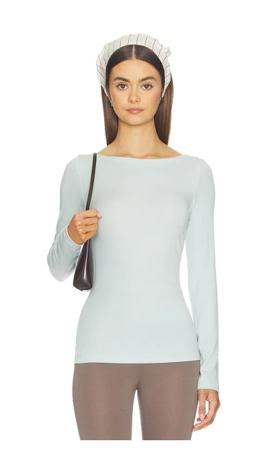 Artless Lane Boatneck Top In Lightblue