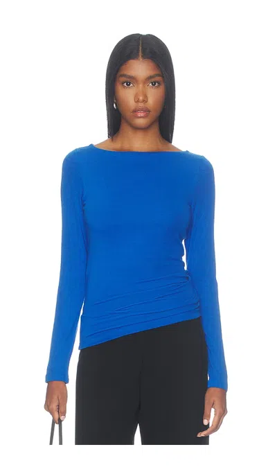 Artless Lane Boatneck Top In Lapis