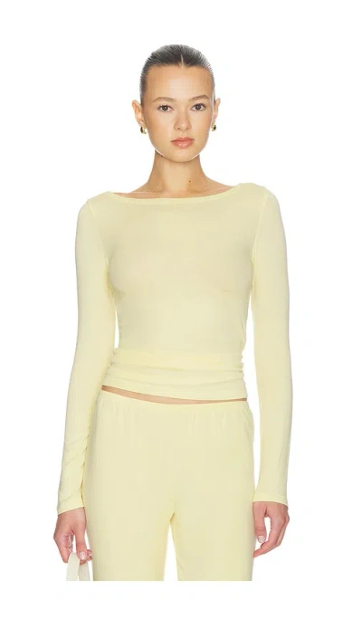 Artless Lane Boatneck Top In Butter