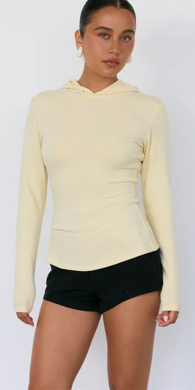 Artless Leni Hooded Top Butter In Yellow