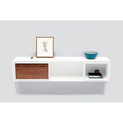 Artless New School Cubby Shelf In White,walnut