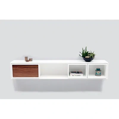 Artless New School Cubby Shelf In White,walnut