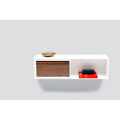 Artless New School Cubby Shelf In White,walnut;white,walnut