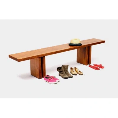 Artless Occidental Wood Bench In Brown