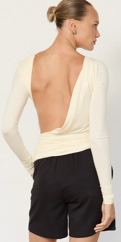Artless Romy Open Back Top Butter In White