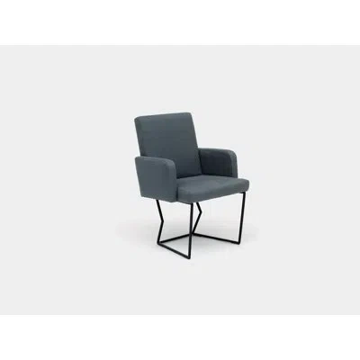 Artless Upholstered Arm Chair In Ash,matte Black