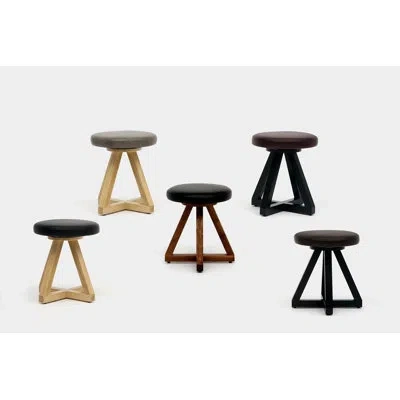 Artless X Accent Stool In Blackbean,black Oak