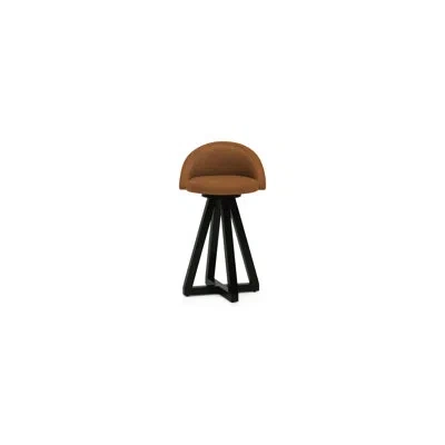 Artless X2 Seat Top 26" Swivel Bar Stool In Burgundy,black Oak,no Ring