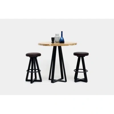 Artless X3 30" Swivel Bar Stool In Blackbean,black Oak,blackened Steel
