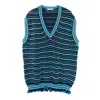 Arto. Men's Yeah! Cozy Wool Blend Ruffles Stripes Oversized Vest - Green In Green