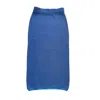 Arto. Women's Blue Crochet Hem Knit High Waisted  Pencil Skirt In Blue