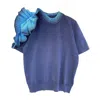Arto. Women's Blue Floral Short Sleeve Top - Navy In Blue