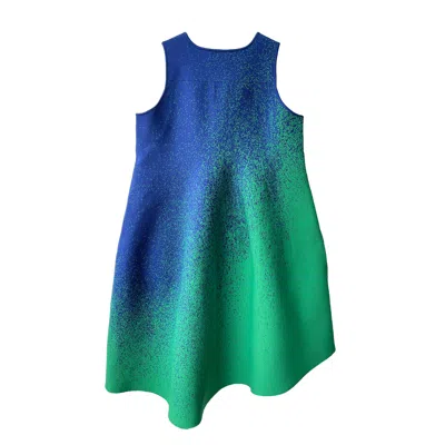 Arto. Women's Blue / Green Energy Asymmetrical Bubble Dress In Multi