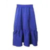 Arto. Women's Blue Mini Dot Midi Knit Skirt - Limited Edition In Blue