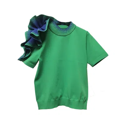 Arto. Women's Floral Short Sleeve Top - Green