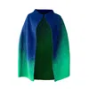 Arto. Women's Green Unlimited Energy Cape Coat With Zip Opening In Green