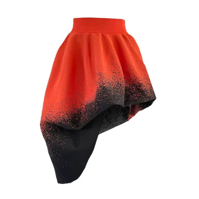 Arto. Women's Yellow / Orange Crazy Brain Midi Skirt In Cape - Oragne In Red