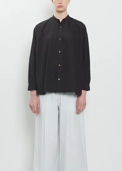 Arts & Science Band Collar Simple Shirt In Black