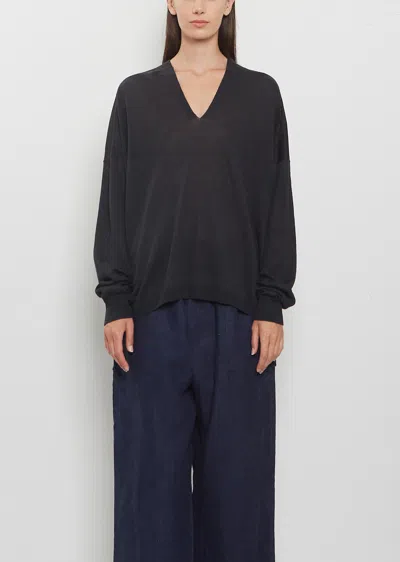 Arts & Science Side Panel V-neck Sweater In Charcoal Grey