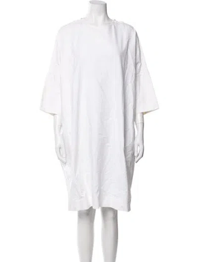 Pre-owned Arts & Science Striped Knee-length Dress In White