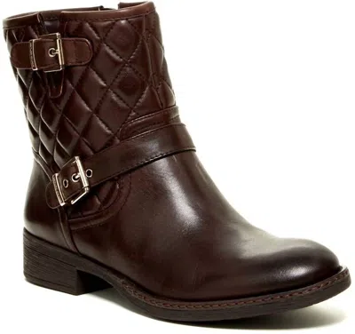 Arturo Chiang Sarabeth Quilted Leather Motorcycle Boots In Brown