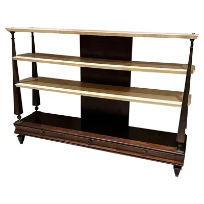 Pre-owned Arturo Pani 1950s  Bookcase Mahogany Goatskin Bronze Mexico City In Brown
