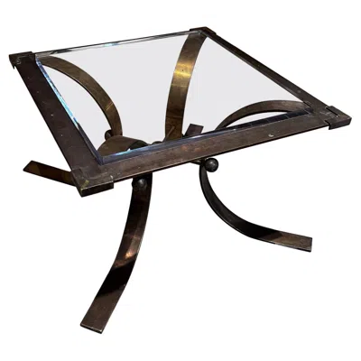Pre-owned Arturo Pani 1950s  Sculptural Side Table In Patinated Brass Mexico City In Black