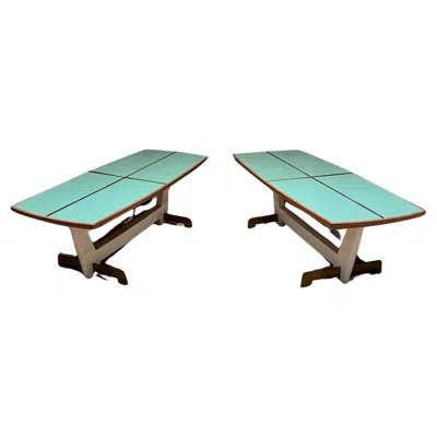 Pre-owned Arturo Pani 1960s  Glass Tiled Solid Wood Coffee Table Mexico City In Brown