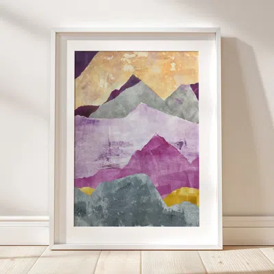 Artxtiles Sunset Mountains Framed Print In Multi