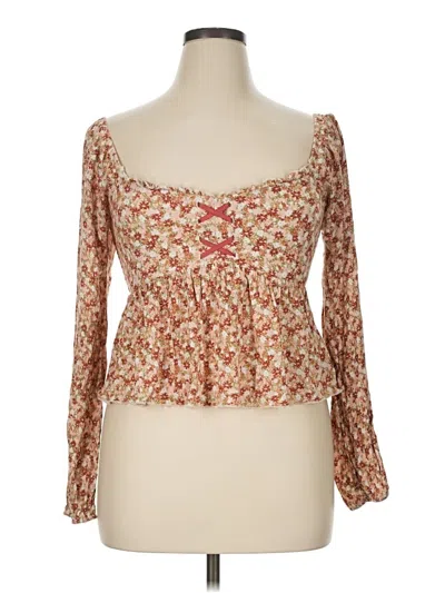 Pre-owned Arula 3/4 Sleeve Blouse In Brown