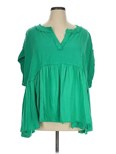 Pre-owned Arula 3/4 Sleeve Blouse In Green