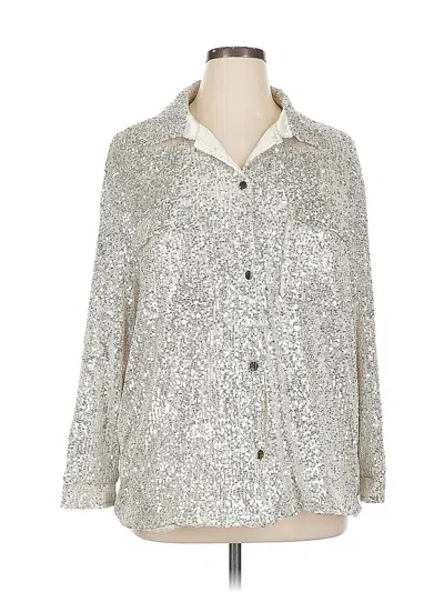 Pre-owned Arula 3/4 Sleeve Blouse In Silver