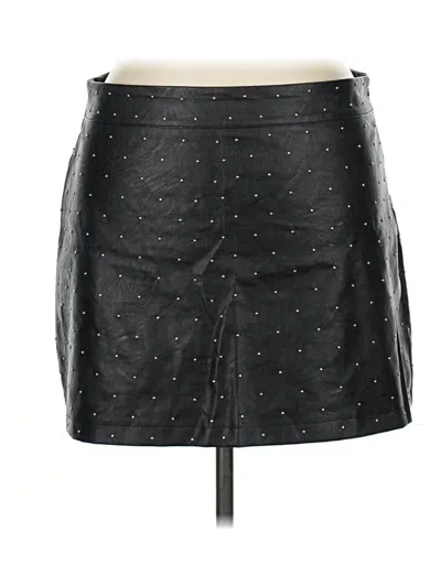 Pre-owned Arula Faux Leather Skirt In Black