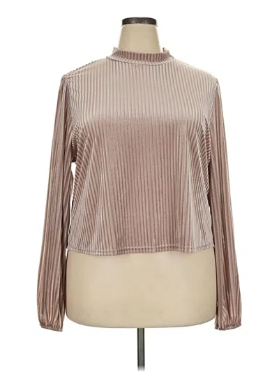 Pre-owned Arula Long Sleeve Blouse In Tan