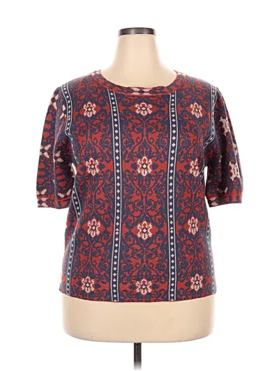 Pre-owned Arula Short Sleeve Blouse In Burgundy