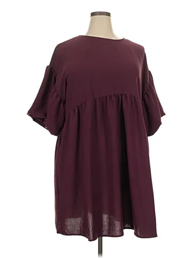 Arula Short Sleeve Blouse In Burgundy