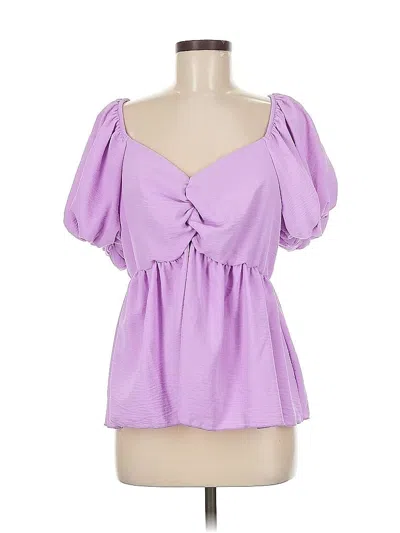 Pre-owned Arula Short Sleeve Blouse In Purple