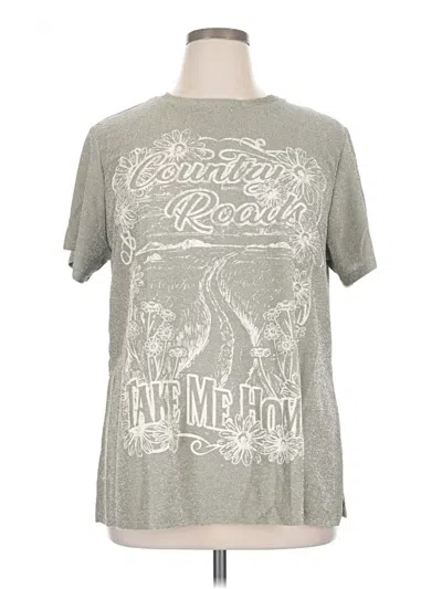 Pre-owned Arula Short Sleeve Top Gray Crew Neck Tops