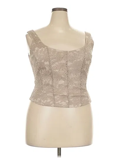 Pre-owned Arula Sleeveless Top Tan Sweetheart Neckline Tops