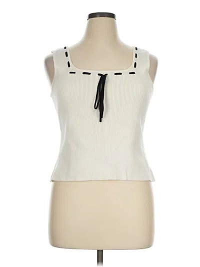 Pre-owned Arula Tank Top Ivory Halter Neckline Tops